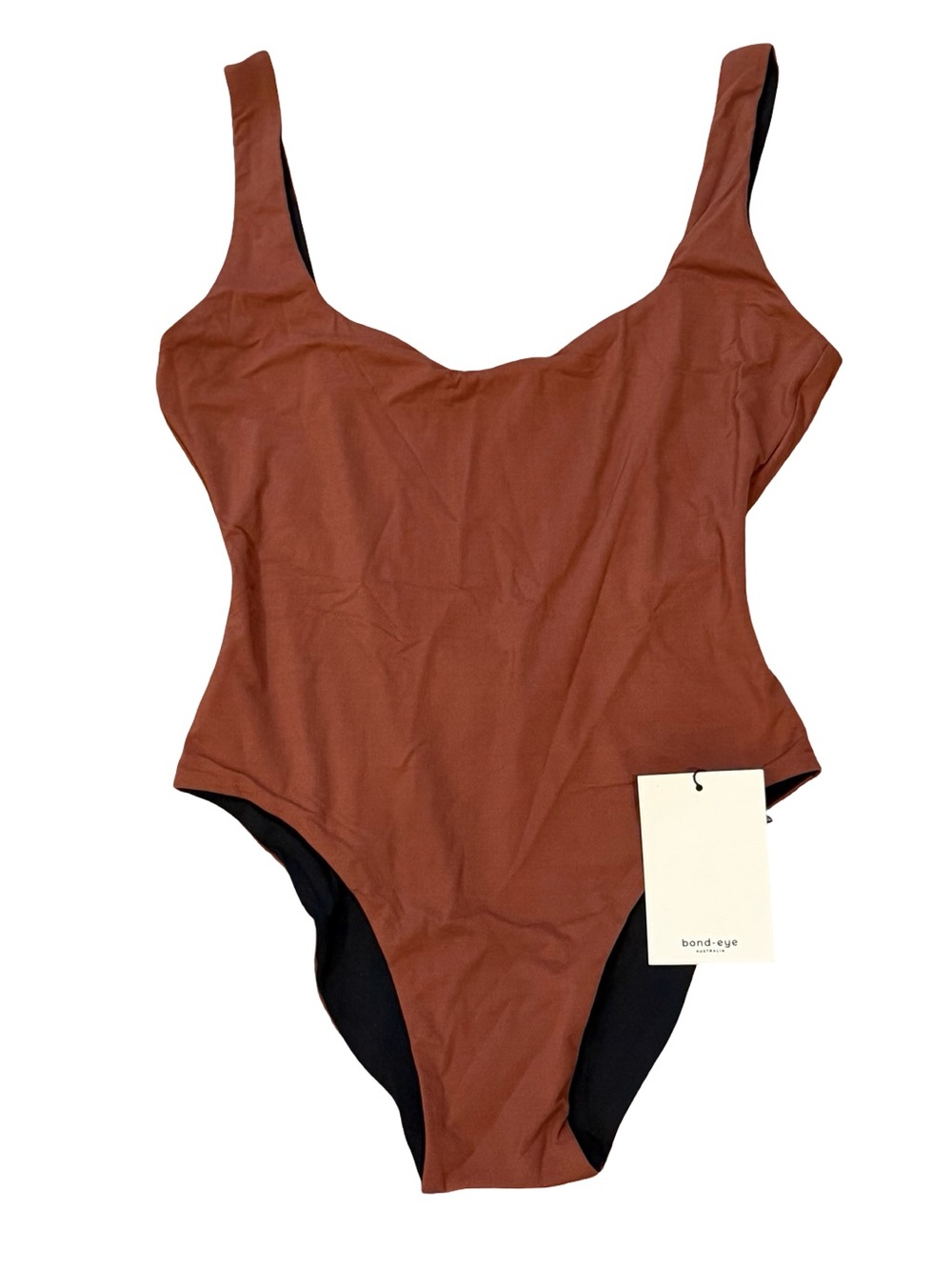NWT Bare by Bond-Eye Lucia Reversible Swimsuit Arabica Brown Black XS/S